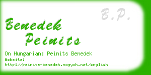 benedek peinits business card